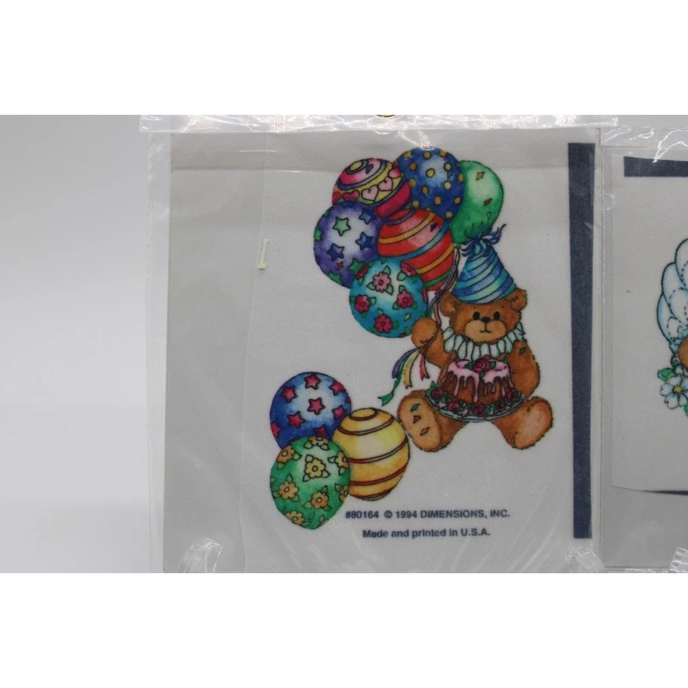 4 VTG No-Sew Applique 1994 Dimensions Fashion Art - Bears & Angels NEW